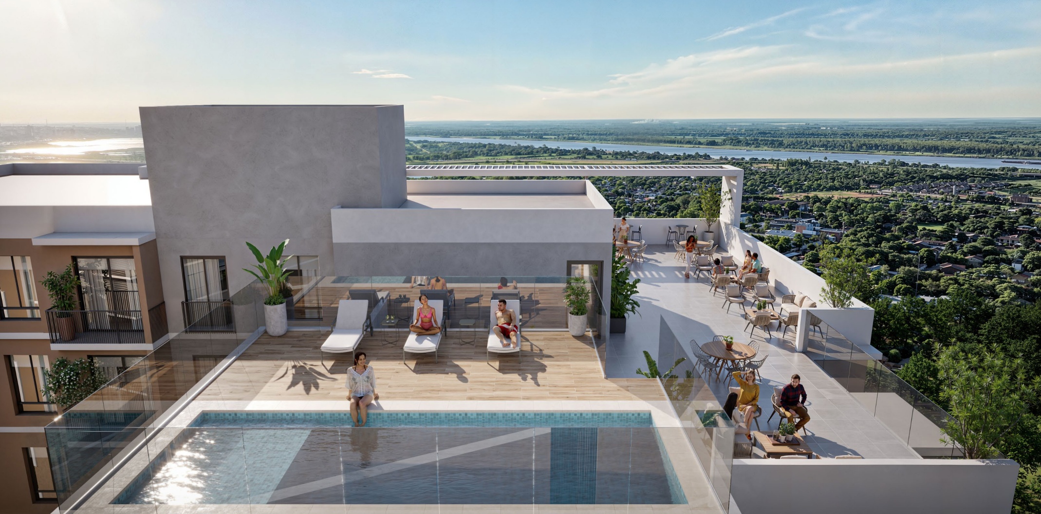 Rooftop de desarrollo residencial en Paraguay